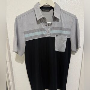Travis Mathew Gray and Black Polo Shirt